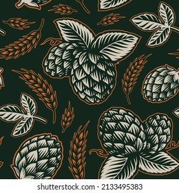 Beer Seamless Background, seamless pattern 