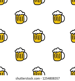 beer seamless doodle pattern