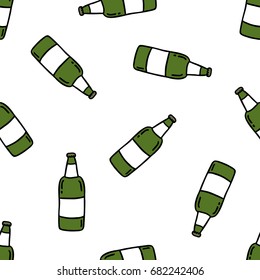 beer seamless doodle pattern