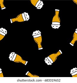 beer seamless doodle pattern