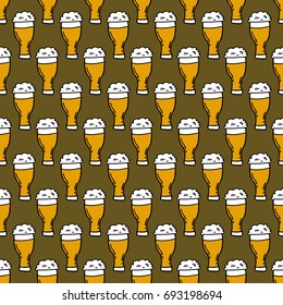 beer seamless doodle pattern