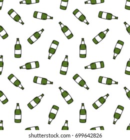 beer seamless doodle pattern