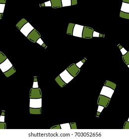 beer seamless doodle pattern