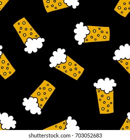 beer seamless doodle pattern