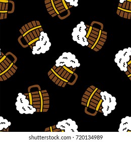 beer seamless doodle pattern