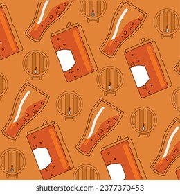 Beer seamless pattern background Vector