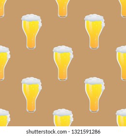 Beer seamless pattern vector illustration