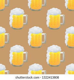 Beer seamless pattern vector illustration