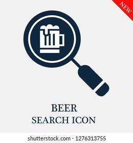 Beer search icon. Editable Beer search icon for web or mobile.