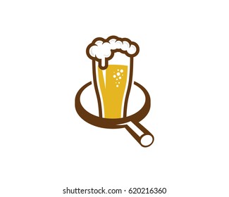 Beer Search Icon Logo Design Element