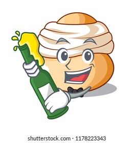 With beer seasonal swedish dessert semla buns cartoon