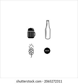beer set, icon vector illustration
