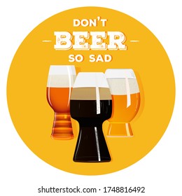 Beer set: stout, light lager, brown ale 