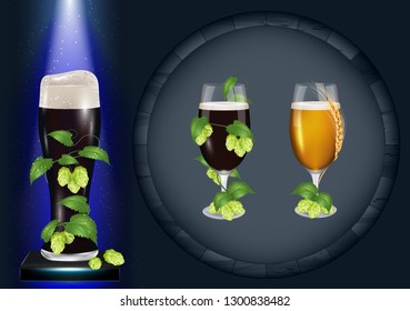 beer set, vector illustration