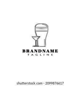 beer shaker and glasses logo cartoon design icon template modern isolated vector illustration