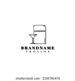 beer shaker and glasses logo cartoon design icon template black modern isolated illustration