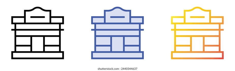 beer shop icon. Linear, Blue Fill and Gradient Style Design Isolated On White Background