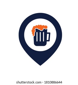 Beer shop location icon vector illustration. Isolated flat icon in trendy style.
