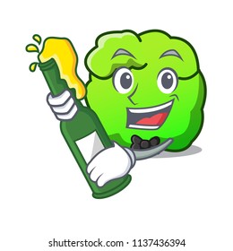 With beer shrub mascot cartoon style