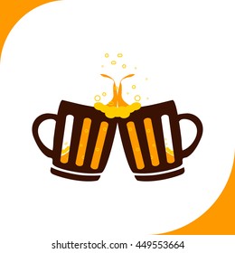 Beer sign. Brown icon on white background