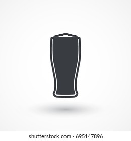 Beer sign line vector icon. Glass of alcohol drink sign. Brewery symbol