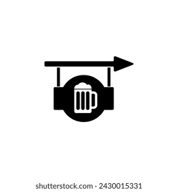 Beer Signboard flat vector icon. Simple solid symbol isolated on white background