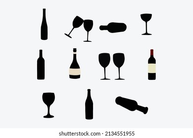 beer Silhouette Set, beerVector Silhouette