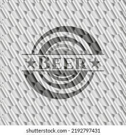 Beer silver badge. Scales pattern. Vector Illustration. Detailed. 