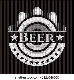 Beer silver emblem or badge