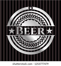 Beer silver emblem or badge