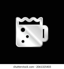 Beer silver plated metallic icon