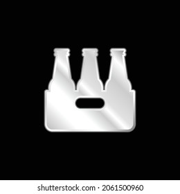 Beer silver plated metallic icon