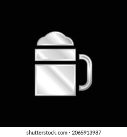 Beer silver plated metallic icon