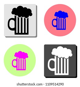 beer. simple flat vector icon illustration on four different color backgrounds