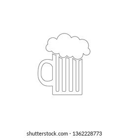 beer. simple flat vector icon illustration. outline line symbol - editable stroke