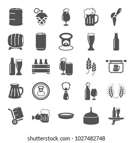 Beer simple icons set for web and mobile design