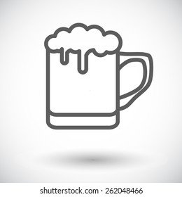 Beer. Single flat icon on white background. Vector illustration.