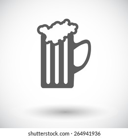 Beer. Single flat icon on white background. Vector illustration.