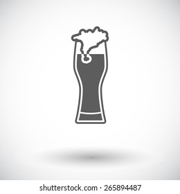 Beer. Single flat icon on white background. Vector illustration.