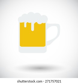 Beer. Single flat icon on white background. Vector illustration.
