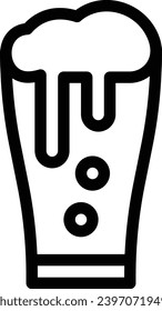 Icono de línea de vector único de cerveza