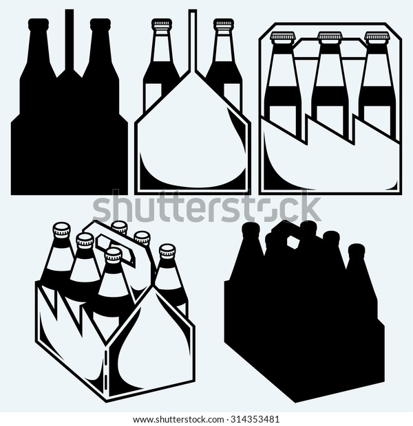 Bier Sechs Packungen In Drei Kisten Stock Vektorgrafik Lizenzfrei