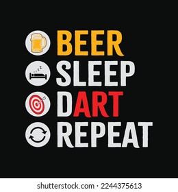 Beer Sleep Dart Repeat Dart Game Saying svg