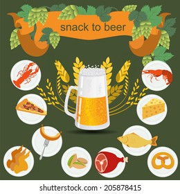 Beer snack  infographics, set elements, for creating your own infographics. Vector illustration