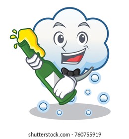 With beer snow cloud character cartoon vector illustration