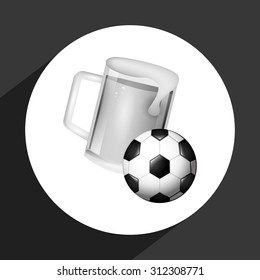 beer and soccer design, vector illustration eps10 graphic 