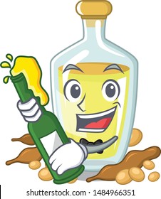 With beer soybean oil with the character shape