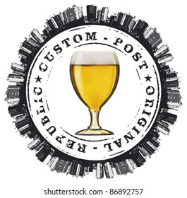 beer stamp with building circle