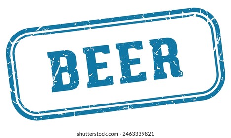 beer stamp. beer rectangular stamp isolated on white background