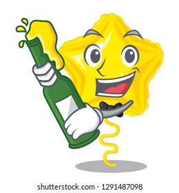 With beer star balloon on wooden cartoon table